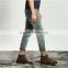 2017 summer latest design fashion mid waist straight leg do old denim blue color jeans for male