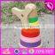 Best design colorful rainbow tower wooden baby stacking toys W13D110