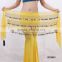Plus size chiffon 3 layers of coins belly dance hip scarf belly dance hip belt