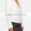personalized lady ivory V neck ribbed hem100% angora sweater