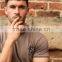 Hot Sale Longline Curved Hem T Shirt for Men OEM Cotton Spandex Long Drop Short Sleeve T Shirt Gym Fitted T Shirt
