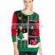 Women Geen Colorful Sweater Tree Pattern Acrylic Christmas Sweater