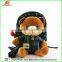 hot sell anti lost fabric backpack with stuffed plush bear