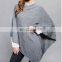 plain flat knit 12gg v neck pure cashmere poncho sweater