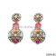 Bohemia vintage antique gold chandelier earrings with ruby