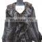 popular design knitted real mink fur poncho fur cape for ladies