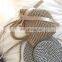New hand knit straw handbag bucket shoulder bag for women