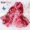 Women High Quality Fashion New Design Flower embroidered Long Pure Silk Scarf Shawl 100% Silk Shawl