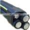 Overhead Duplex/Triplex/Quadruplex xlpe insulated ABC cable sizes