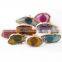 Fashion Agate Stone Gold Plated Nail Color Ring Palette Nail Display Manicure Irregular Random Color Nail Pallet