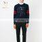 Men's Round Collar Jacquard 100% Cashmere Pullover Knitted Sweater