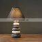 Simple Grey Lamp Shade Table Light Ceramic Stone Design Desk Lamp for Living Room