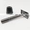Men shaving matte rose gold double edge safety razor with replacement blades