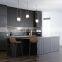 Foshan Manufacturer Luxury Black Melamine Modern Matte Designs Kitchen Cabinets Sets