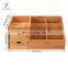 Makeup Organizer, Bamboo Wood Vanity Countertop Organizer Cosmetic Jewelry Storage Tray with Drawers for Bathroom