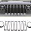 Black Front Grille Insert and Headlight Light Cover Trim Fit For 2018 Jeep Wrangler JL Sport/Sports