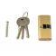 anti-theft rust-proof gold color oval shaped double open brass lock cylinder