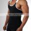 High Quality Two Tone Custom Cotton Sports Muscle Singlet Sleeveless Travel Vest Gym Men's Tank Top Bodybuilding Fitness Running