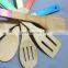 Creative Design Personalised Colorful Printing Handles Kitchen Spatula Bamboo Utensils Set