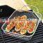 Stainless Steel Folding Basket Chicken Fish Vegetables Steak Wire BBQ Mesh Grill