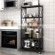 Folding Metal Storage Shelves Unit 5-Tier Foldable Freestanding Organizer Rack for Garage Kitchen Office No-Assembly