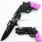 Stainless steel Gun Shaped  Folding  pocket survival knife
