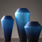 Factory Wholesale Hand Blown Blue Colored Glass Shaped Table Decoration Glass Flower Vase