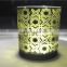 hot sale eletroplated silver & laser engraving Hollowmas glass candle holders