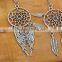 Dream catcher feathers turquoise tassel sweater chain necklace