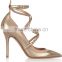 Brand New Design High Heels Shoes, Meatal Buckles Ankle Strap Pointed Toe High Heel Pumps Shoes Women