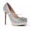 Women handmade high heel shoes women platfrom shoes rhinestone wedding shoes