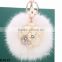 High Quality Big Size Rabbit Fur Ball Rhinestone Key Chain Rings Fashion Flower Keychains For Women Bag Charm Car Keyring K0115                        
                                                Quality Choice