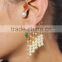 Indian Gorgeous Red With Green Ear Cuff Earrings For Womens And Girls