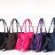Low Toxic Solid Color Polyester Tote Travel Bag With Two Straps