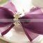 Purple Chiffon Ribbon Rhinestone Hair Bows French clip Hair clip