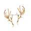Best selling Christmas jewelry gold plated zinc alloy thorn pin antler brooch