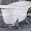 cUPC certified fiberglass claw foot tub, plastic tub with drain, sex tub in bath