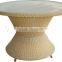 round outdoor rattan table with tempering glass