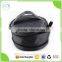 Round Shape Tote Bag Black Polyester Makeup Pouch Cosmetic Bag