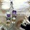 Amethyst & Citrine Cushion & Oval Cabochon Pendant , 925 Solid Sterling Silver Pendant, Designer Silver Two Stone Pendant