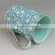 china suppliers glazed flower enamel mug, handleless ceramic glazed mug, china printed mug
