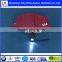 Wholesale red automatic led flying umbrella/3 folding torch handle umbrella/led light umbrella red color