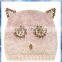 Novelty Owl Face Knitted Hats Made in China With Studs Ear Nose and Eyes