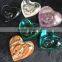 Natural Crystal Heart Stone With Skeletons Face Carving Ornaments