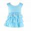 Wholesale high quality with cheap prices boutique cotton knit solid blank ruffle sleeveless fashion kid girl mini skirt