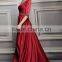 Made in China top selling charming red chiffon v-line evening dress