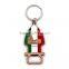 Custom made metal keychain with bottle opener
