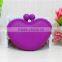 Manufacture supply colored heart silicone coin purse,silicone bag
