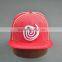 Red Flat Brim Fitted Caps With Custom Logos