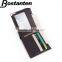 fold black and brown soft leather men coin purse money wallet for sale